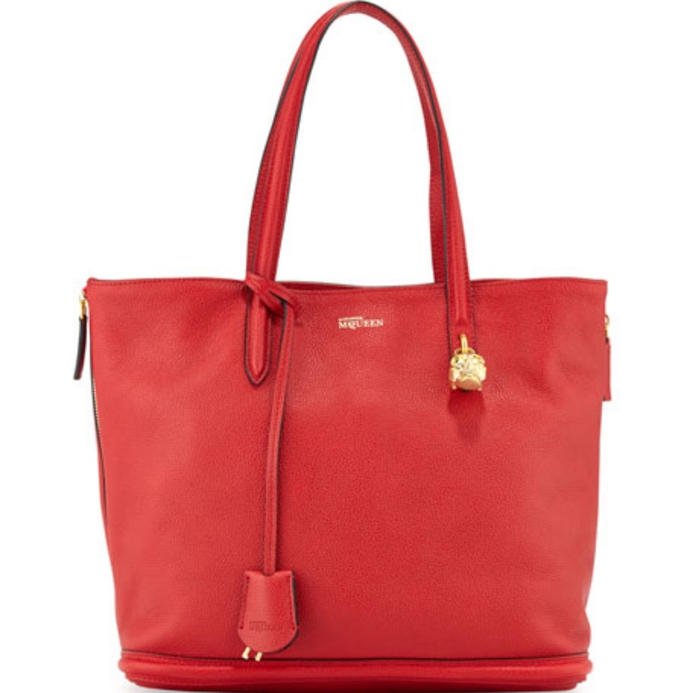 SALE Alexander McQueen Red Padlock Shopper Bag